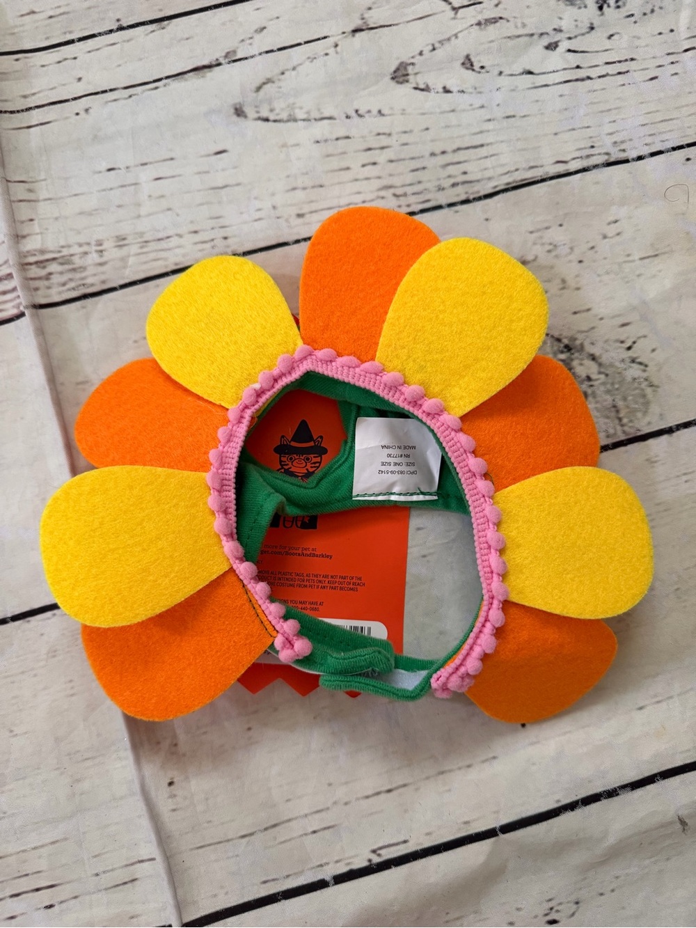 Flower Petal Cat Headpiece - Orange & Yellow